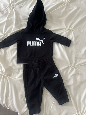 Puma Black and White Infant Hoodie & Joggers Set